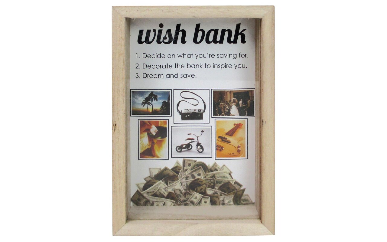 Wood Shadow Frame w Money Slot Unfinished